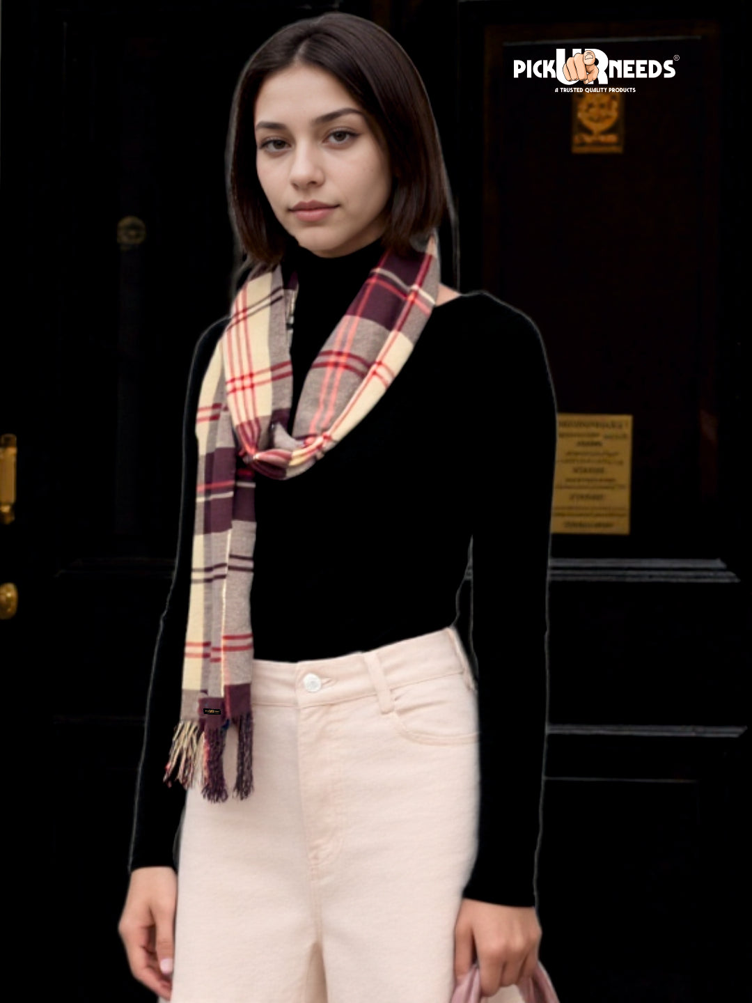 Pick Ur Needs Pure Cashmere Womens Winter Stylish Muffler Warm, Soft and Trendy Scarves for Cold W